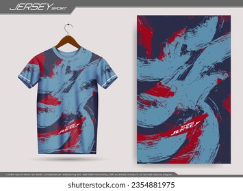 Sports t-shirt with brush stroke style. Soccer jersey mockup for soccer club. Suitable for jersey, background, poster, etc.