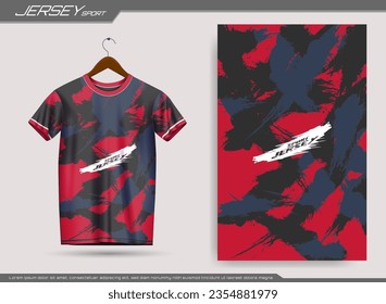Sports t-shirt with brush stroke style. Soccer jersey mockup for soccer club. Suitable for jersey, background, poster, etc.