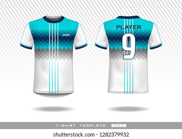 Sports t-shirt design template, sports jersey mockup. Team wear design .Uniform design. activewear design. front and back view 