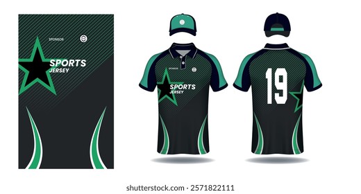 Sports t-shirt jersey design concept, sports jersey concept with front and back view for Soccer, Cricket, Football, Volleyball, Rugby, tennis, gaming, basketball, golf, badminton and e-sports uniform