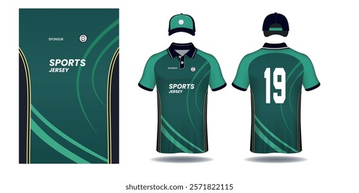 Sports t-shirt jersey design concept, sports jersey concept with front and back view for Soccer, Cricket, Football, Volleyball, Rugby, tennis, gaming, basketball, golf, badminton and e-sports uniform