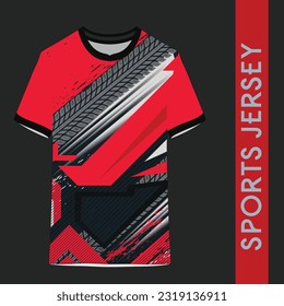 Sports  t-shirt jersey design flat sketch illustration, Abstract pattern Cricket jersey concept with front and back view for Soccer, Football, Tennis and badminton uniform kit