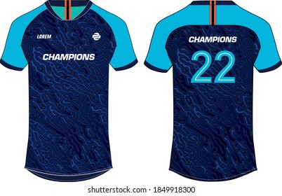 Sports t-shirt jersey design vector template, Sports kit concept with front and back view