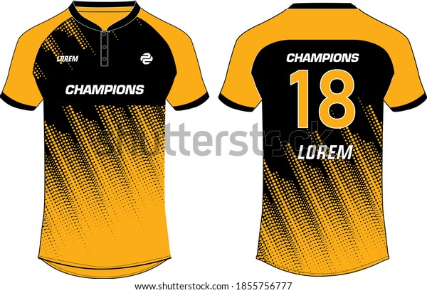Sports t-shirt jersey design vector template,\
sports jersey with front and back view for Soccer, Cricket,\
Football. PSL - Pakistan Super  League Jersey Concept. Peshawar\
Zalmi Jersey design\
Concept
