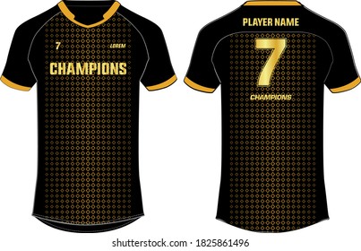 Sports t-shirt jersey premium   design template, mock up sports kit with front and back view
