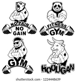 Sports T-shirt Print Set. Vector illustration.