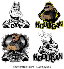 Sports T-shirt Print Set. Vector illustration.