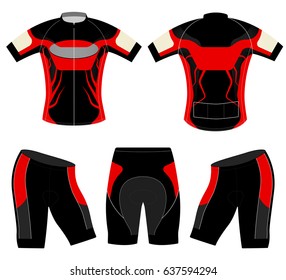 Sports t-shirt red style vector cycling vest design on a white background