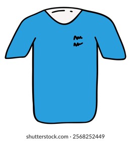 Sports T-shirt. Suit for training. stylish sports uniform. Sportswear. Icon,element,symbol,logo isolated on white background. Hand drawn vector illustration.