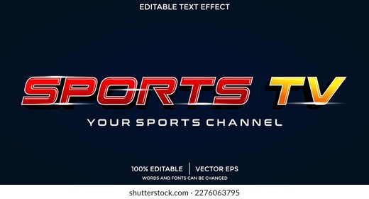 Sports TV text effect vector