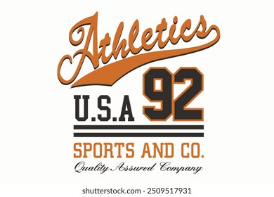 Sports typography, Athletics typography slogan, athletic apparel design graphic print, sports Vintage Print for sportswear apparel, USA  typography emblem.eps8