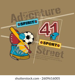 Sports typography slogan. Vector illustrations for printed t-shirts, screen printing