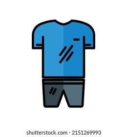 Sports uniform icon vector. suitable for football symbol, sport. Filled line icon style. simple design editable. Design simple illustration