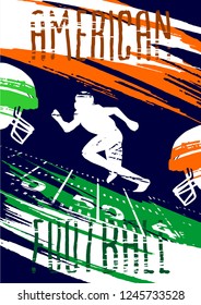 Sports vector background on the theme of American football. Vector background for booklets, posters, posters, invitations.