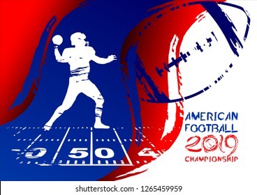 Sports vector background on the theme of American football. Vector background for booklets, posters, posters, invitations. 

