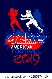 Sports vector background on the theme of American football. Vector background for booklets, posters, posters, invitations. 
