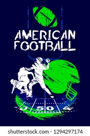 Sports vector background on the theme of American football. Vector background for booklets, posters, posters, invitations. 
