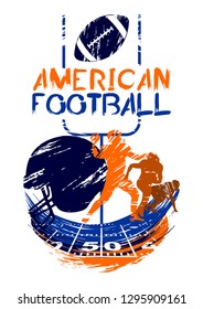 Sports vector background on the theme of American football. Vector background for booklets, posters, posters, invitations. 