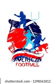 Sports vector background on the theme of American football. Vector background for booklets, posters, posters, invitations. 
