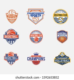 Set Logos Basketball Game Events Vector Stock Vector (Royalty Free ...