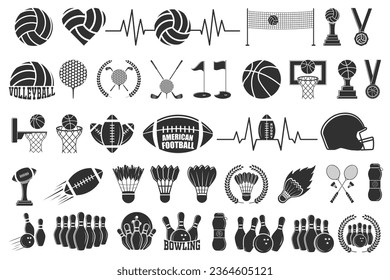 Sports Vector Bundle, Game Vector, Sports and Health, Basketball Vector, Golf  illustration, Volleyball silhouette, Vector Badminton, Badminton  Ball, American football Clipart, Rugby