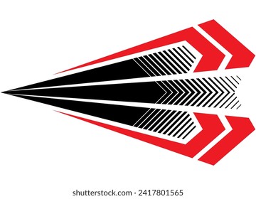 Sports vector design for a sports car, moto, yacht, sportswear, toy. Abstract arrow. Racing design element