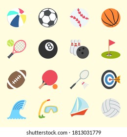 Sports vector icon. Isolated on yellow background.