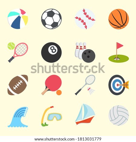 Sports vector icon. Isolated on yellow background.