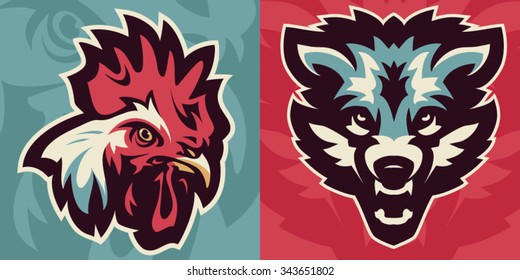 sports vector icons of animals