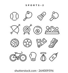Sports vector icons. Elements for print, mobile and web applications.