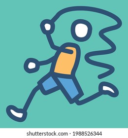 sports vector outline style icon with full color