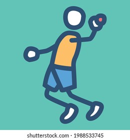 sports vector outline style icon with full color