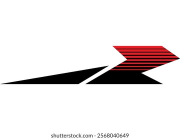 Sports vector pattern. Abstract sharp arrow pointer. Modern striped design element for car, motorcycle, boat, sportswear, toy. Vector background. Navigation. Racing strip