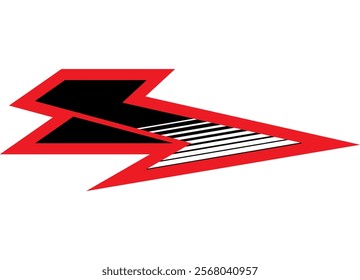 Sports vector pattern. Abstract sharp arrow pointer. Modern striped design element for car, motorcycle, boat, sportswear, toy. Vector background.