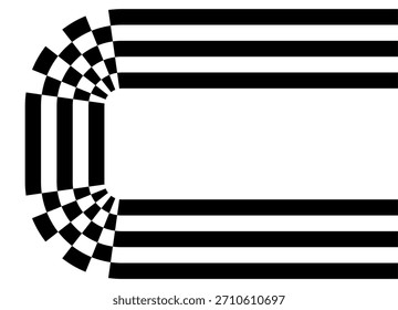 Sports vector pattern of black stripes on a white background. Modern dynamic design element for advertising, interior, packaging, games. Vector background of lines. Racing. Finish