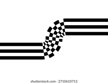 Vetor desportivo padrão de listras pretas em um fundo branco. Elemento de design dinâmico moderno para publicidade, interior, embalagem, jogos. Fundo do vetor. Terminando a faixa de opções. Xadrez