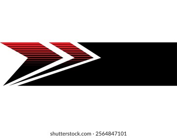Sports vector pattern for sports car, boat, moto, toy, sportswear, packaging. Design element on white background. Striped Racing stripe. Arrow. Abstract pointer. Vector background. line