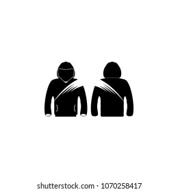 sports vest with hood icon. Element of shirt view back and front illustration. Premium quality graphic design icon. Signs and symbols collection icon for websites, web design on white background