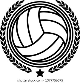 Sports Volleyball Emblem Design Element Logo