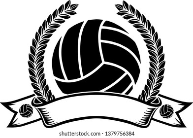 Sports Volleyball Emblem Design Element Logo
