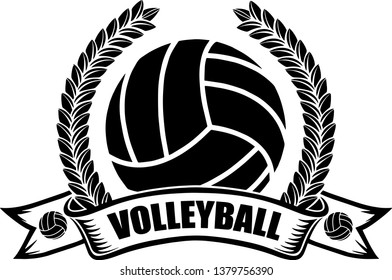 Sports Volleyball Emblem Design Element Logo