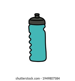sports water bottle doodle icon, vector illustration