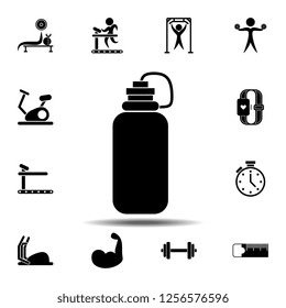 The sports water bottle, flask icon. Simple glyph vector element of gym icons set for UI and UX, website or mobile application