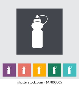 Sports water bottle flat icon. Vector illustration.