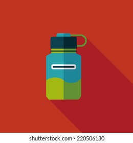 sports water bottle flat icon with long shadow,eps10