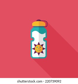 sports water bottle flat icon with long shadow,eps10