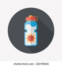 Sports Water Bottle Flat Icon With Long Shadow,eps10