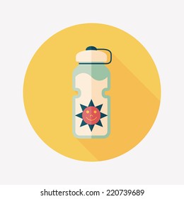 sports water bottle flat icon with long shadow,eps10