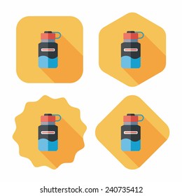 sports water bottle flat icon with long shadow,eps10