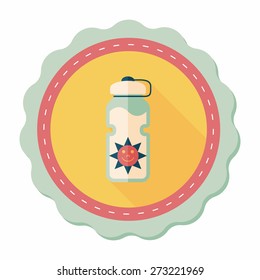 sports water bottle flat icon with long shadow,eps10